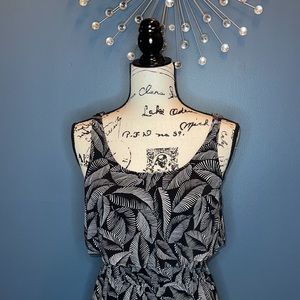 Merona Leaf Print Black & White Dress size XS